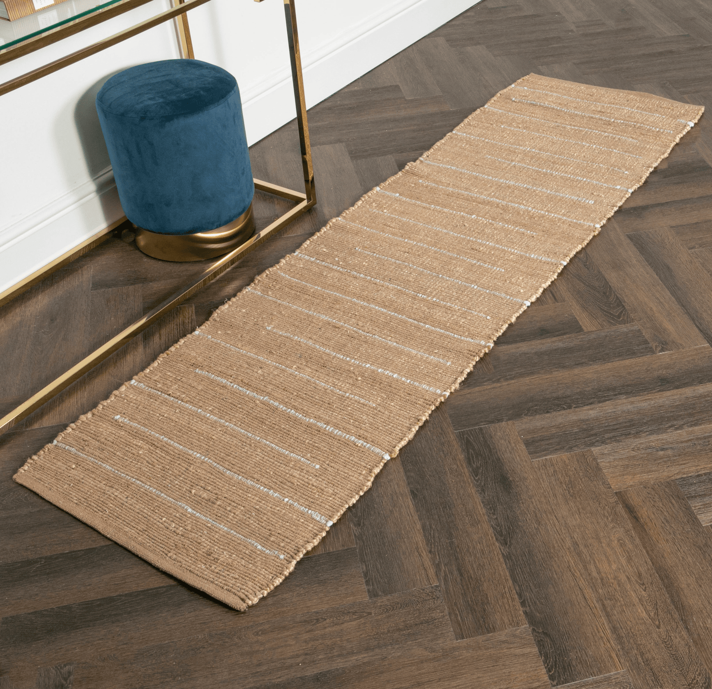 Woven Stripe Jute Runner Rug