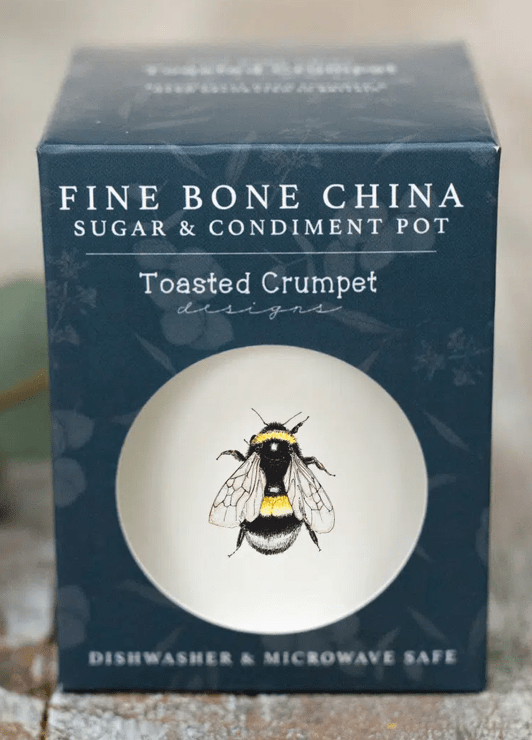 Toasted Crumpet Bone China Sugar Pot Bee Design