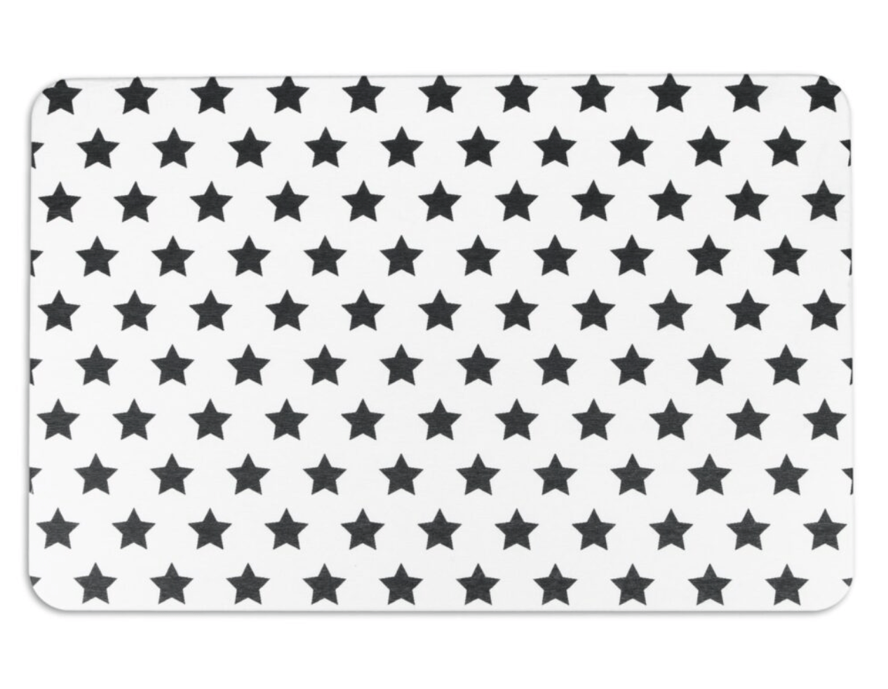 Black Stars White Stone Non Slip Bath Mat