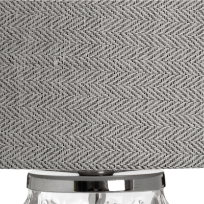 Glass Table Lamp With Herringbone Shade