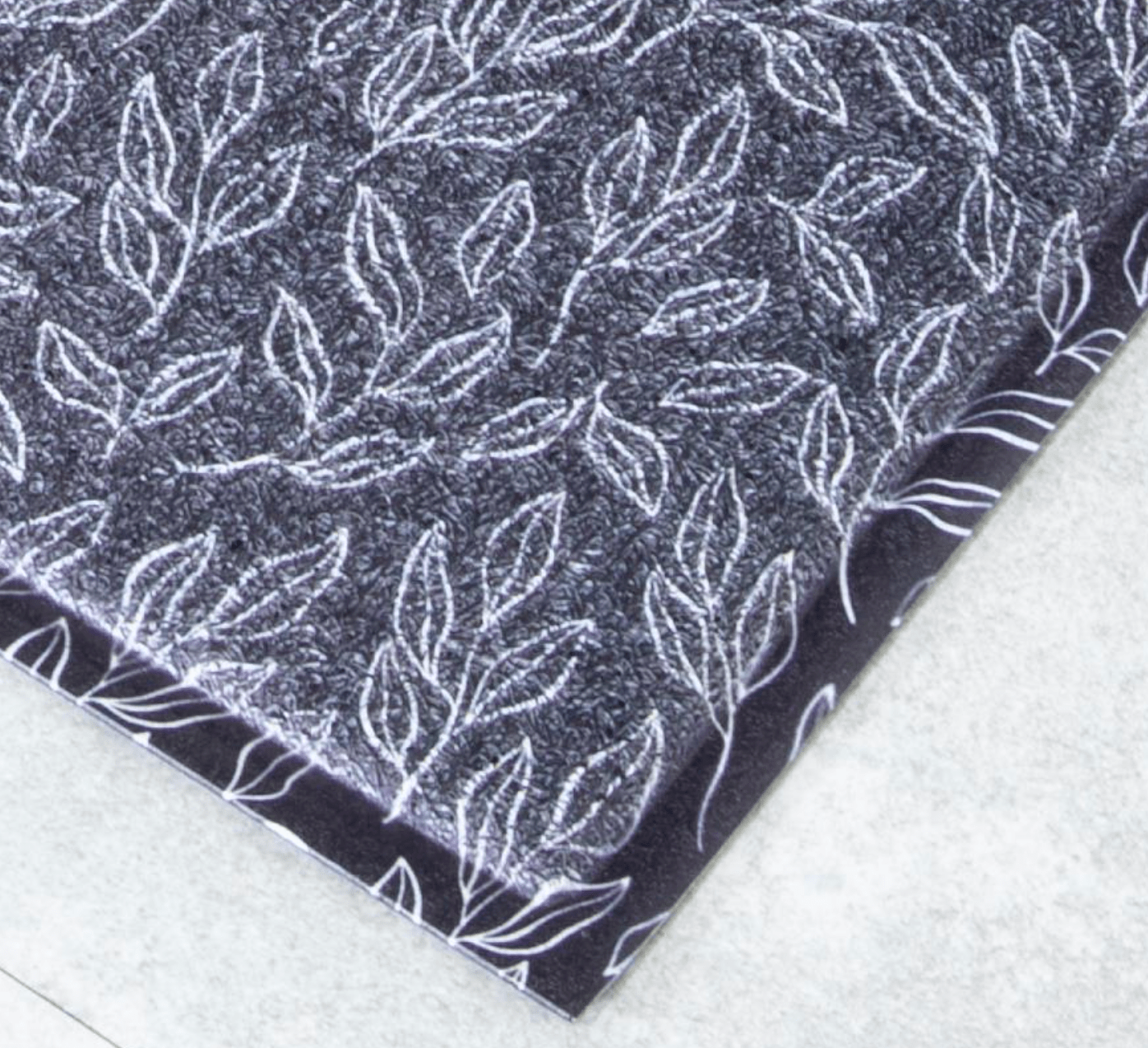 Blue Leaf Pattern Outdoor Doormat