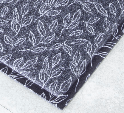 Blue Leaf Pattern Outdoor Doormat