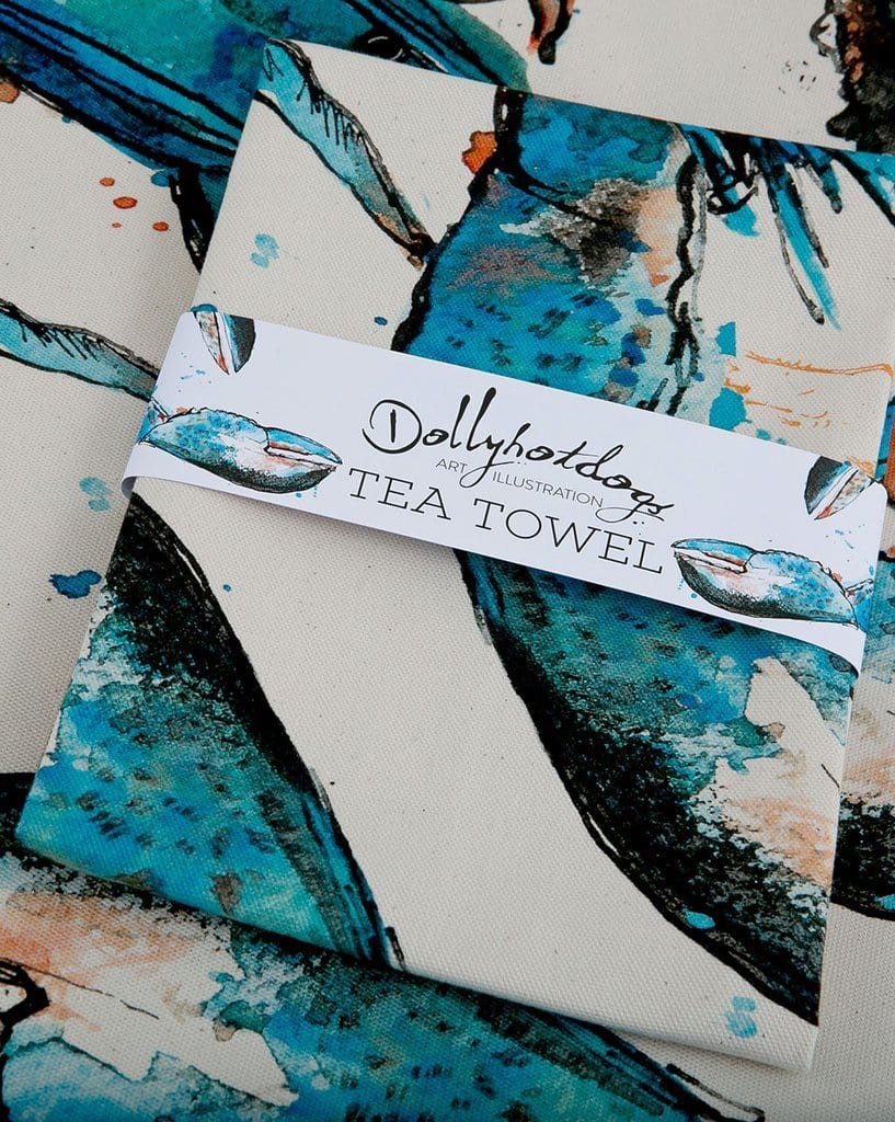 Dollyhotdogs Blue Lobster Tea Towel 