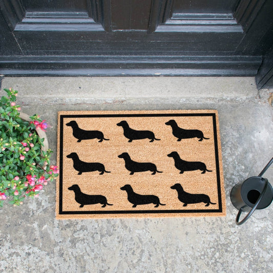 Artsy Coir Doormat Dachshund Design b