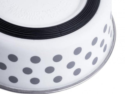 Petface grey & white spotted dog bowl 