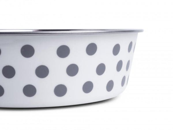 Petface grey & White spotted Dog Bowl 