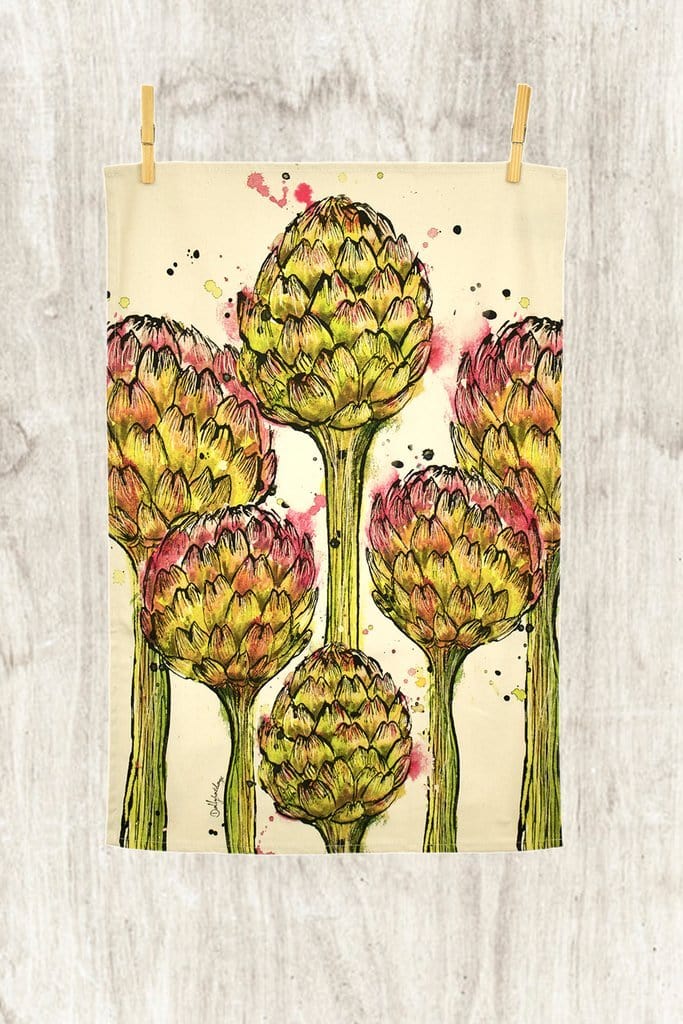 Tea Towel with Artichoke design print