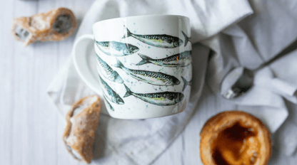 Dollyhotdogs Bone China Mug Mackerel Shoal Design