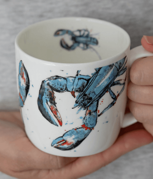 Dollyhotdogs Bone China Mug Blue Lobster Design  