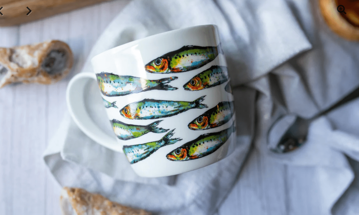 Dollyhotdogs Bone China Mug Sardines Design