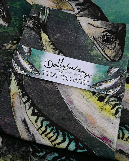 Dollyhotdogs Mackerel Tea Towel