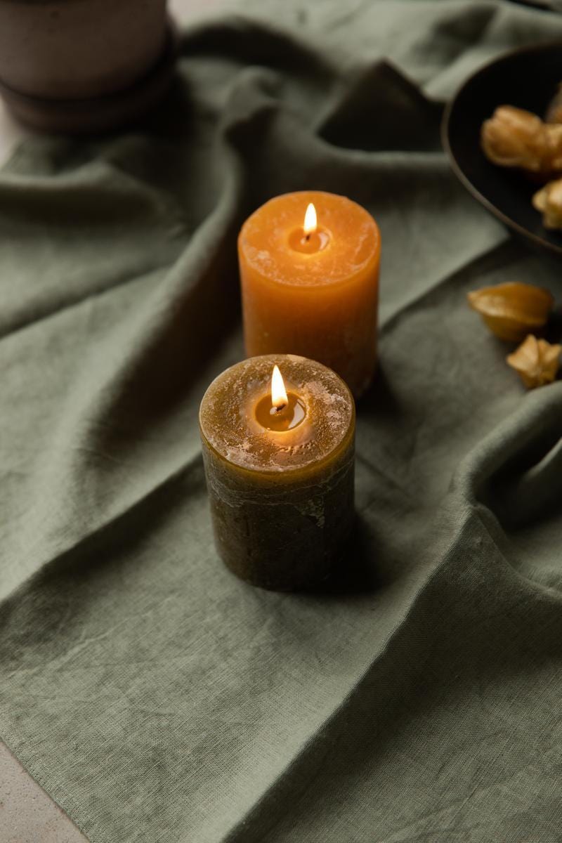 St. Eval Oak and Amber Scented Folk Pillar Candle