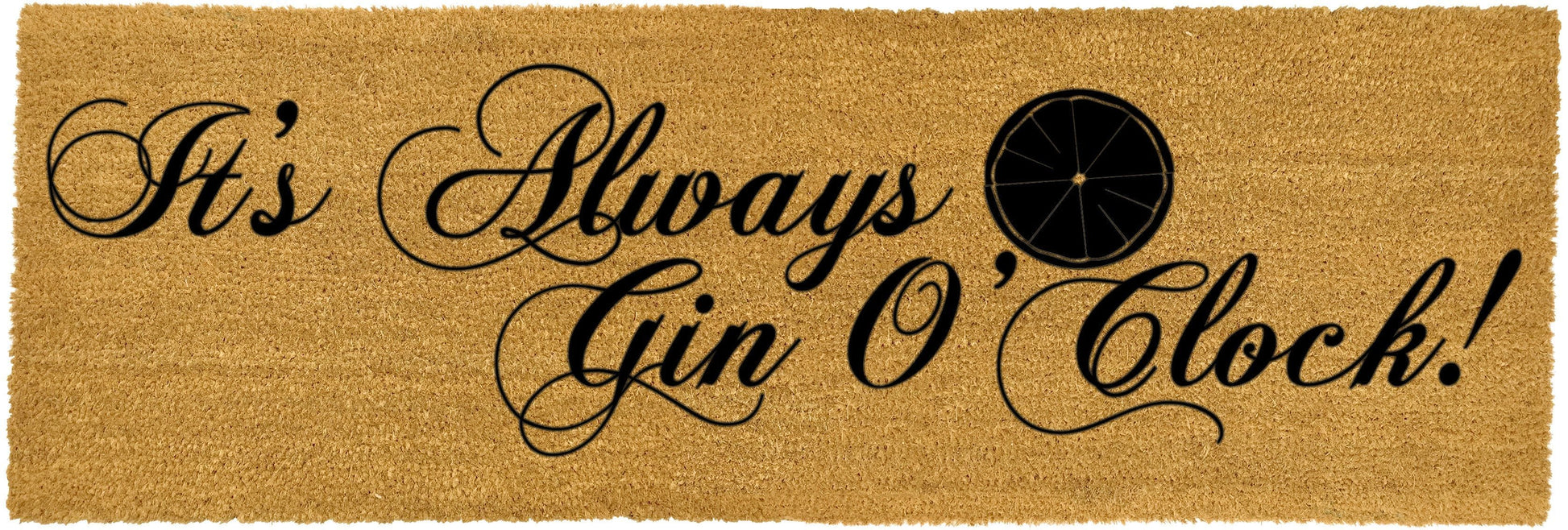 Artsy Wide Patio Doormat Gin O'Clock Detailed