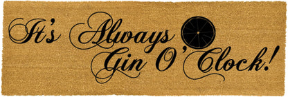 Artsy Wide Patio Doormat Gin O'Clock Detailed