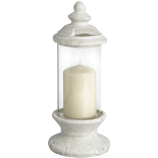 Glass and stone candle holder