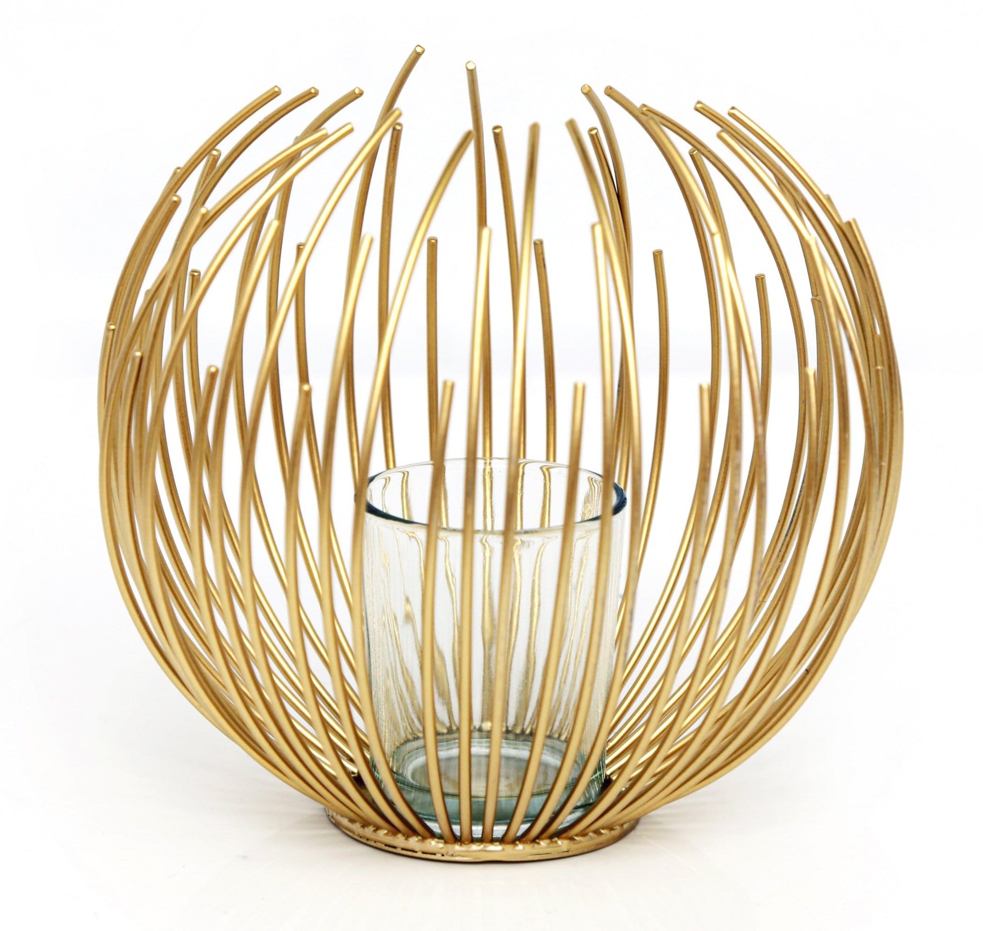 Gold Wire Effect Candle Holder
