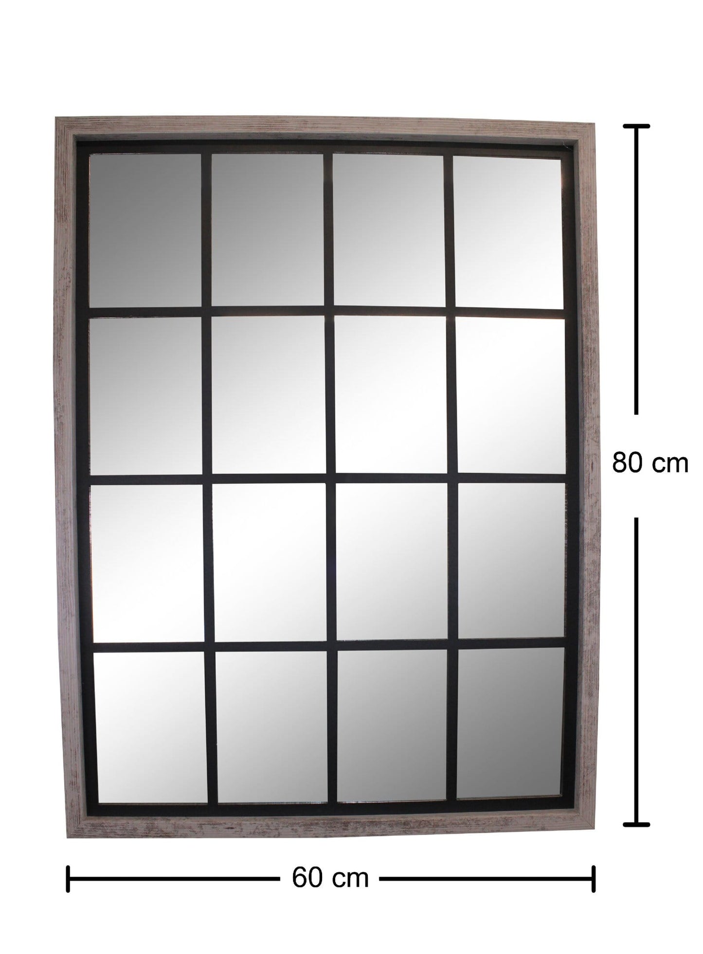 Large Grey Window Mirror 