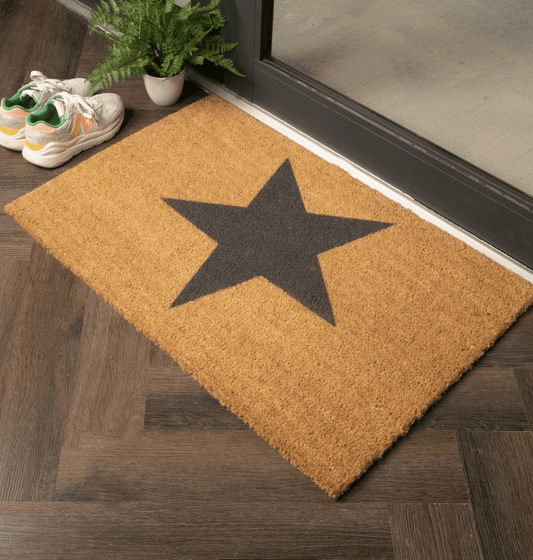 Extra Large Doormat With Grey Star Design