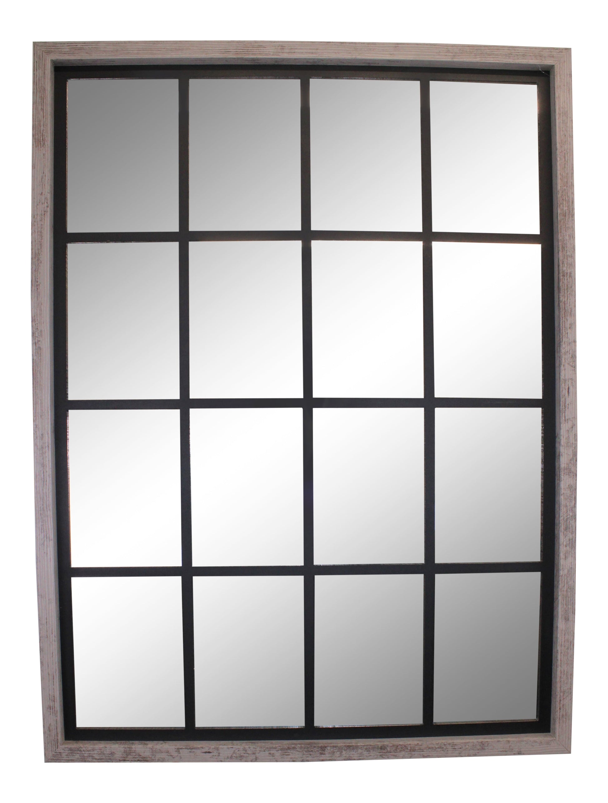 Large Grey Window Mirror