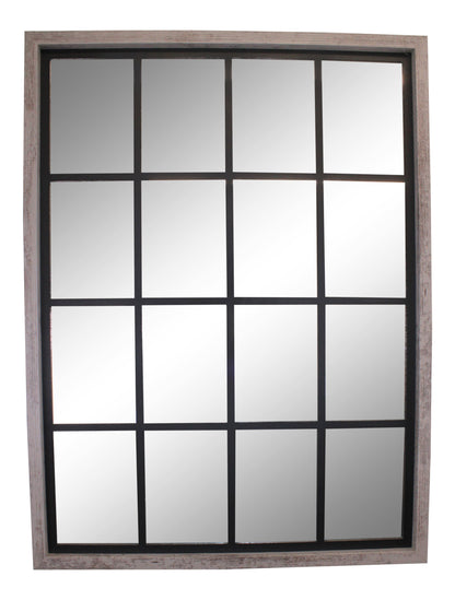 Large Grey Window Mirror