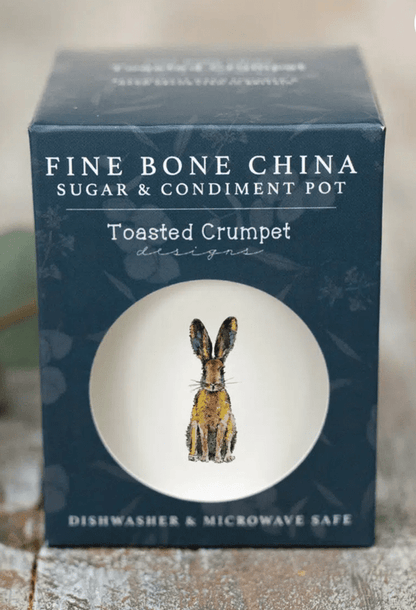Toasted Crumpet Bone China Sugar Pot Hare Design