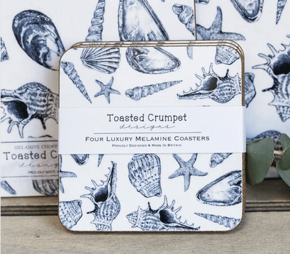 Toasted Crumpet Coaster Set  Shell Design