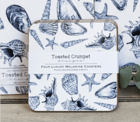 Toasted Crumpet Coaster Set  Shell Design