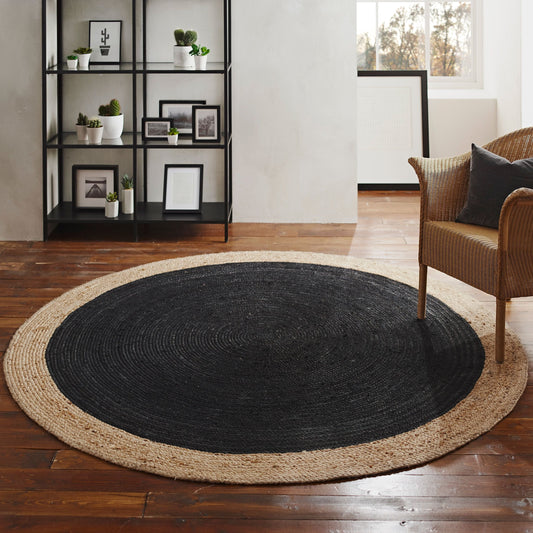 Milano Jute Rug Charcoal Centre Native