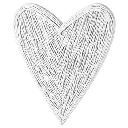 Large White Wicker heart