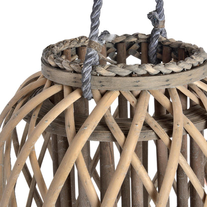 Large Floor standing Wicker Lantern Close Up 2