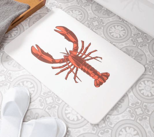 Lobster White Stone Non Slip Bath Mat