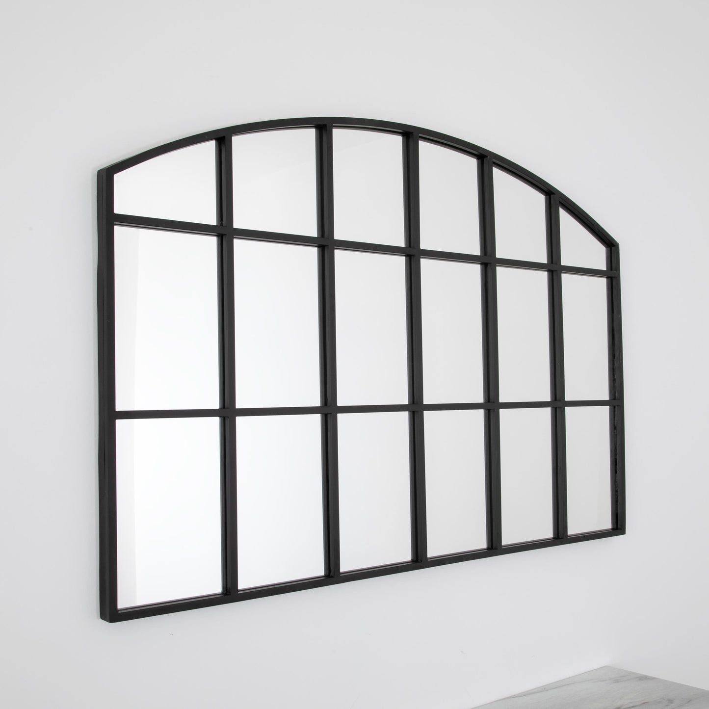  Black Frame Horizontal Window Arch Mirror by Native