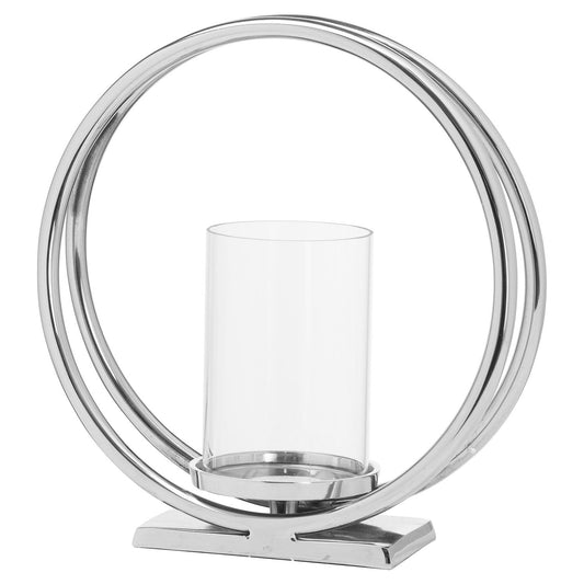 Twin Loop Silver Candle Holder