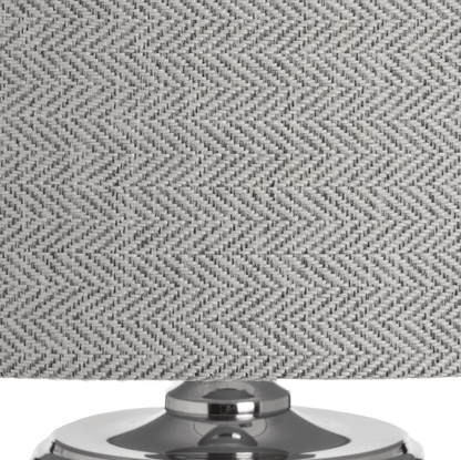 Glass Table Lamp With Herringbone Shade