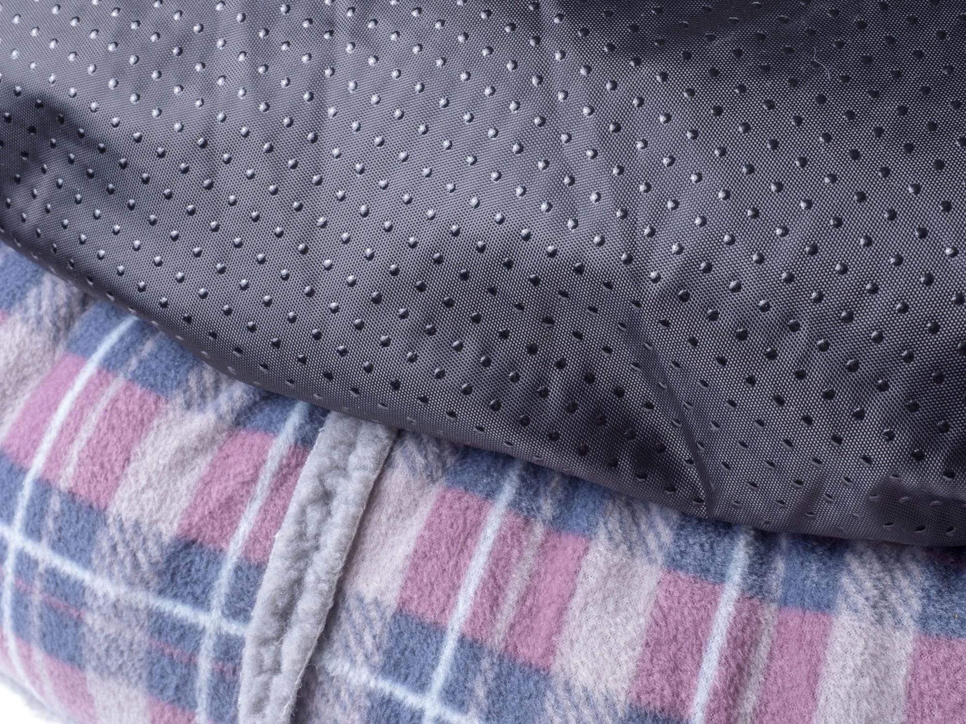 Petface Dove Grey Check Dog Bed Non Slip Base Detail
