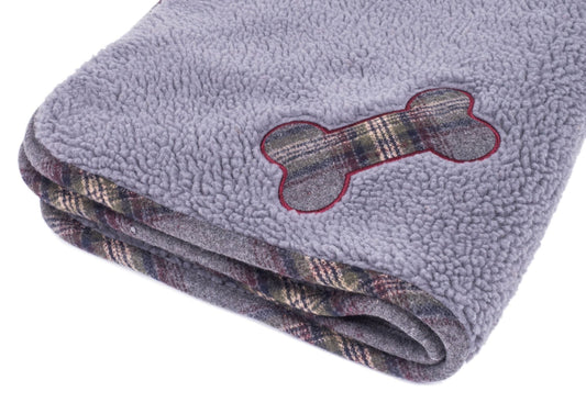 Petface Fleece Blanket With Grey Tweed Detail