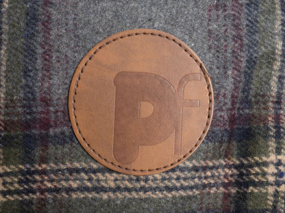 Petface badge on pillow mattress dog bed, medium size in a grey tweed pattern 