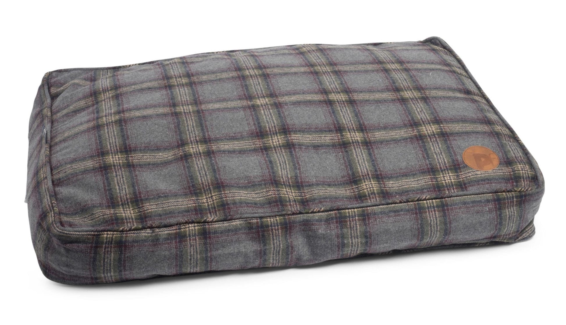 Petface pillow mattress dog bed, medium size grey tweed pattern.