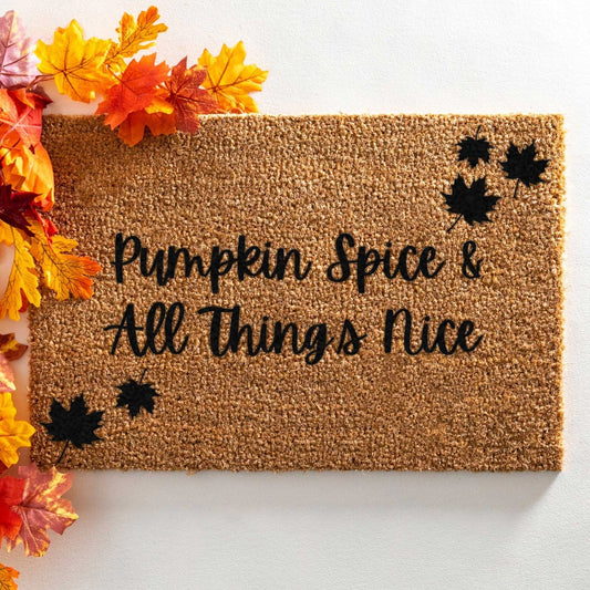 Artsy Coir Doormat 'Pumpkin Spice & All Things Nice' Design