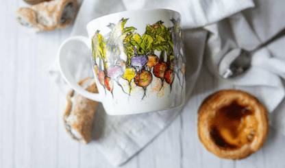 Radish Design Bone China Mug by Dollyhotdogs