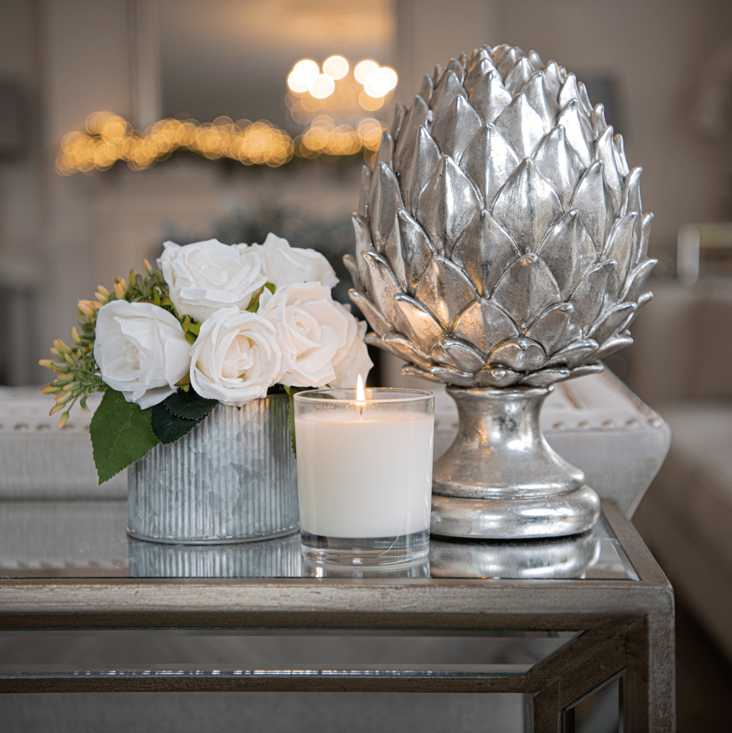Decorative  Silver Pinecone Finial