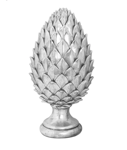 Large Silver Decorative Pinecone Finial