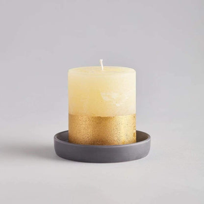 Matt Dark Grey Candle Plate by  St. Eval With Pillar