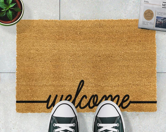 Artsy Coir Doormat Welcome Design 