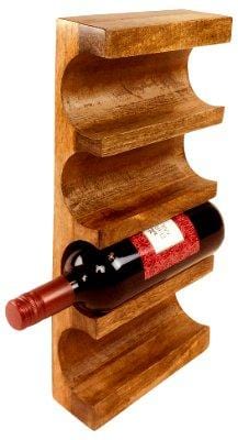 Mango Wood Wall Mounted Wine rack