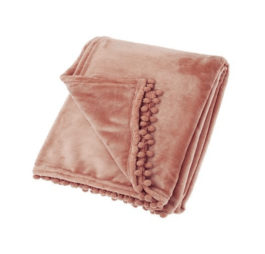 Walton & Co Blush Pink Cashmere Touch Throw