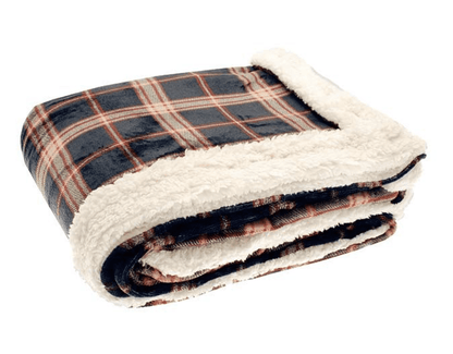 Walton & Co Blue Check Cosy Throw