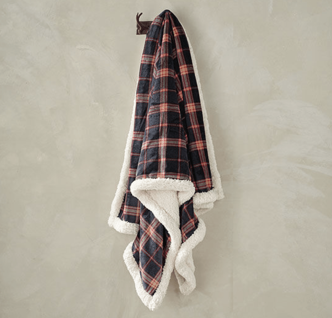 Walton & Co Blue Check Cosy Throw