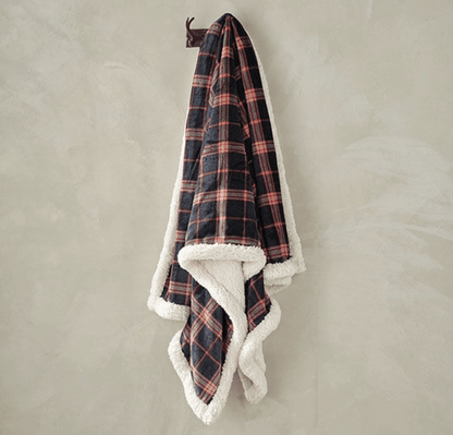 Walton & Co Blue Check Cosy Throw