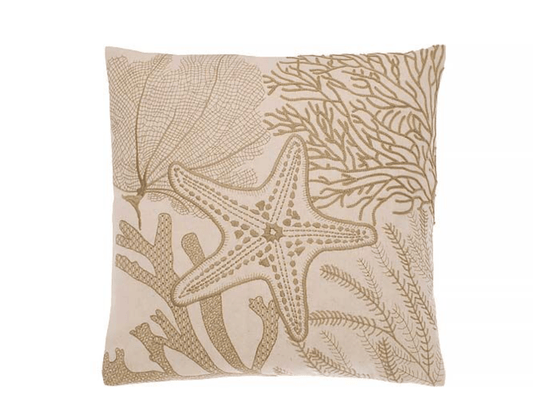 Walton & Co Embroidered Shoreline Cushion Natural
